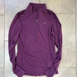 Paradox Maroon Quarter-Zip Pull Over Merino Blend Sz